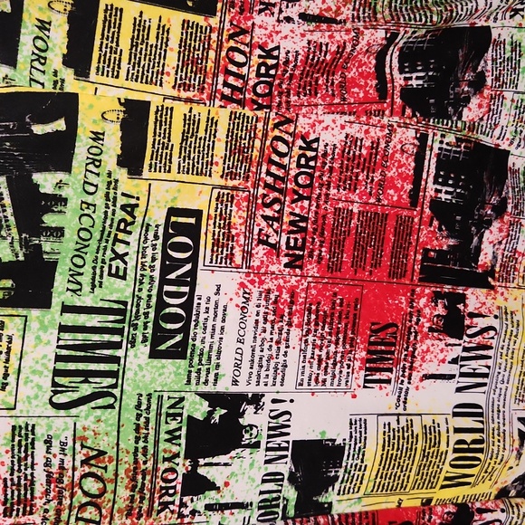 Color Splash Newspaper Mini Dress - Picture 5 of 6